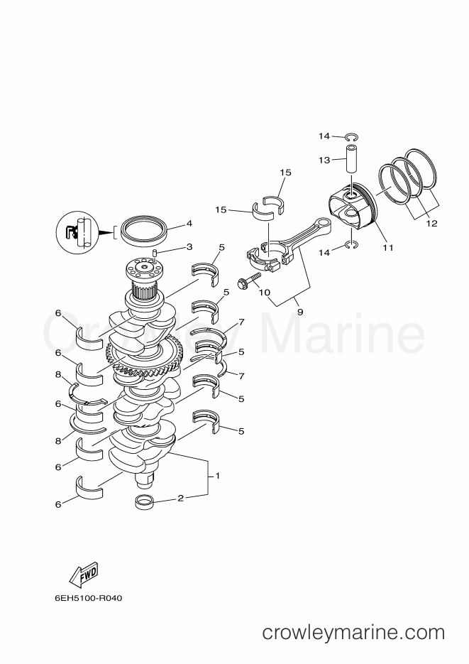 Yamaha Motors VMAX (6FC5) [020] - CRANKSHAFT & PISTON
