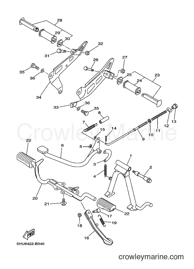 2003 Scooter T105E - T105E (5HU7) [010] - STAND & FOOTREST