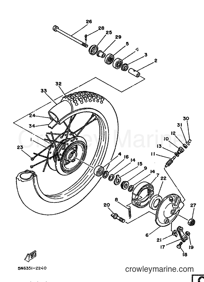 1986 Scooter DT50 - DT50 (29H) [999] - FRONT WHEEL