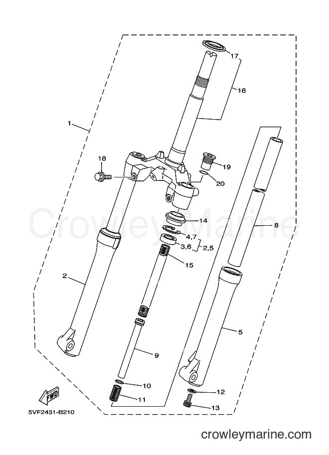 2003 Scooter L-110C - L-110C (5VF2) [010] - FRONT FORK