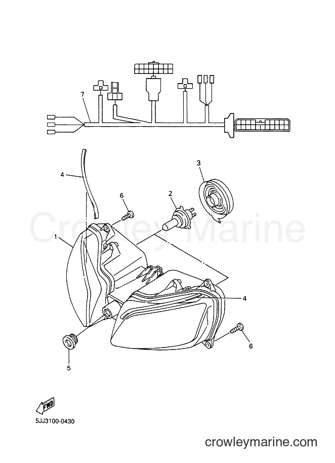 2000 Sport Bike YZF-R1 - YZF-R1 (5JJ6) [010] - HEADLIGHT
