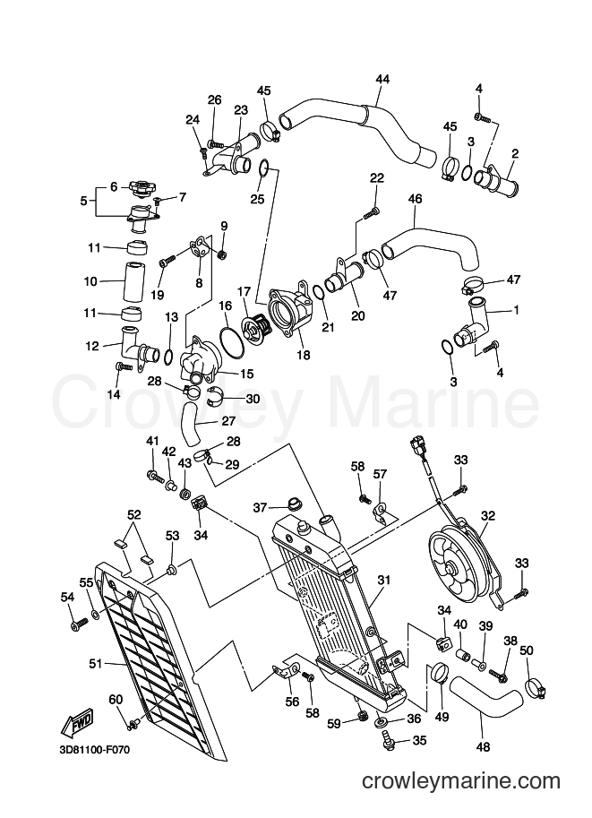 Yamaha Motors XVS1300A (11C3) [010] - RADIATOR & HOSE