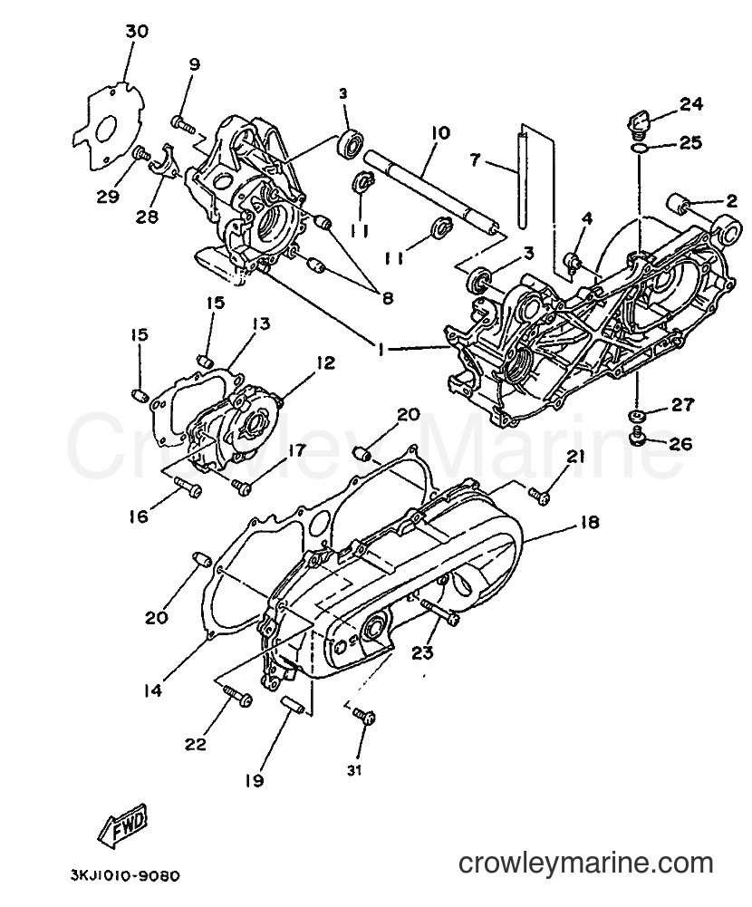 1995 Scooter YE50 - YE50 (4LN3) [999] - CRANKCASE