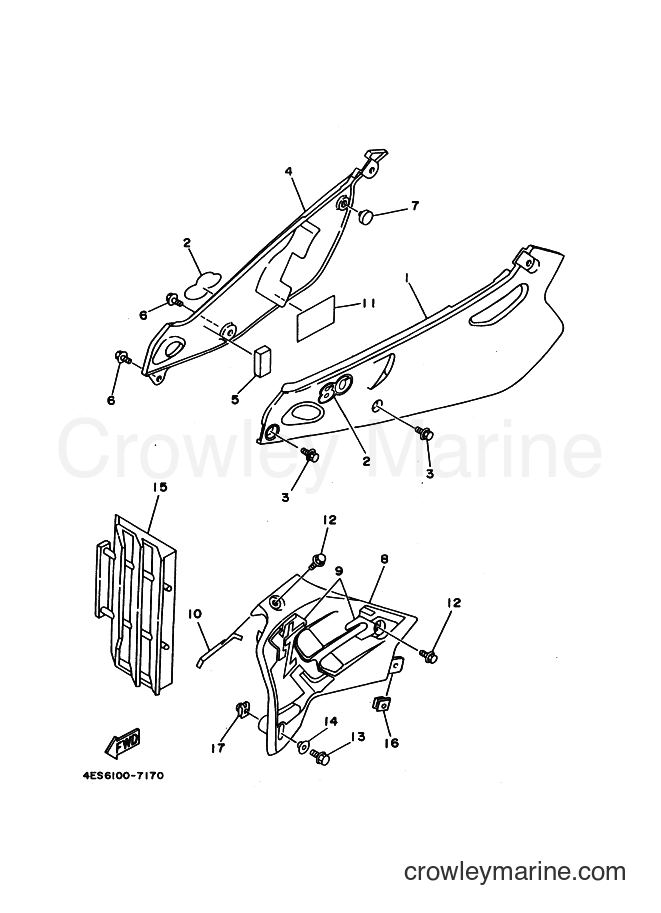 1997 Dirt Bike YZ80 - YZ80 (4ES6) [010] - SIDE COVER