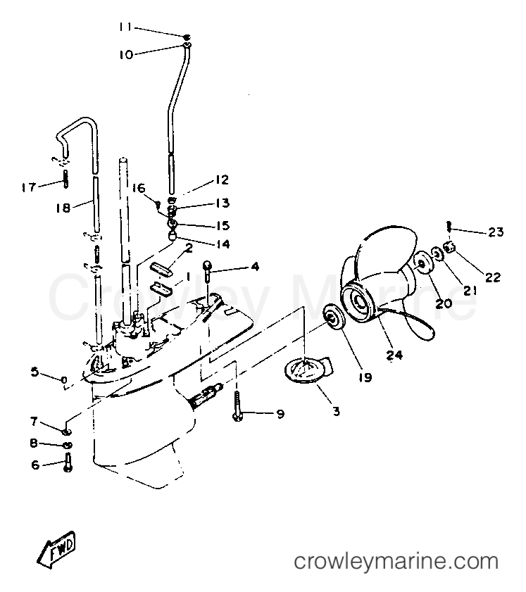 Yamaha Motors 90TJRR - LOWER DRIVE 2