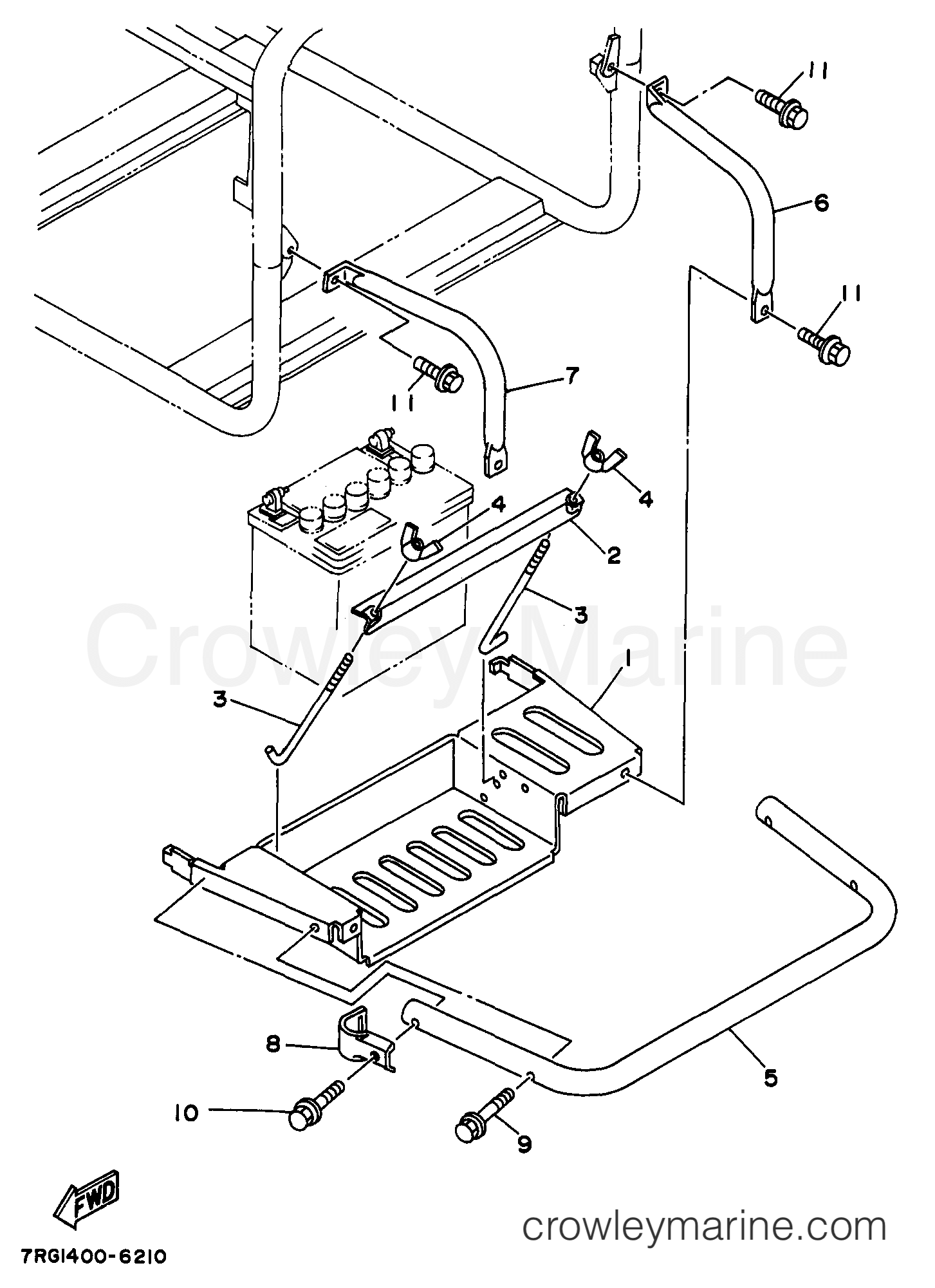 Yamaha Motors EF6600DEX - BATTERY TRAY ELECTRIC START