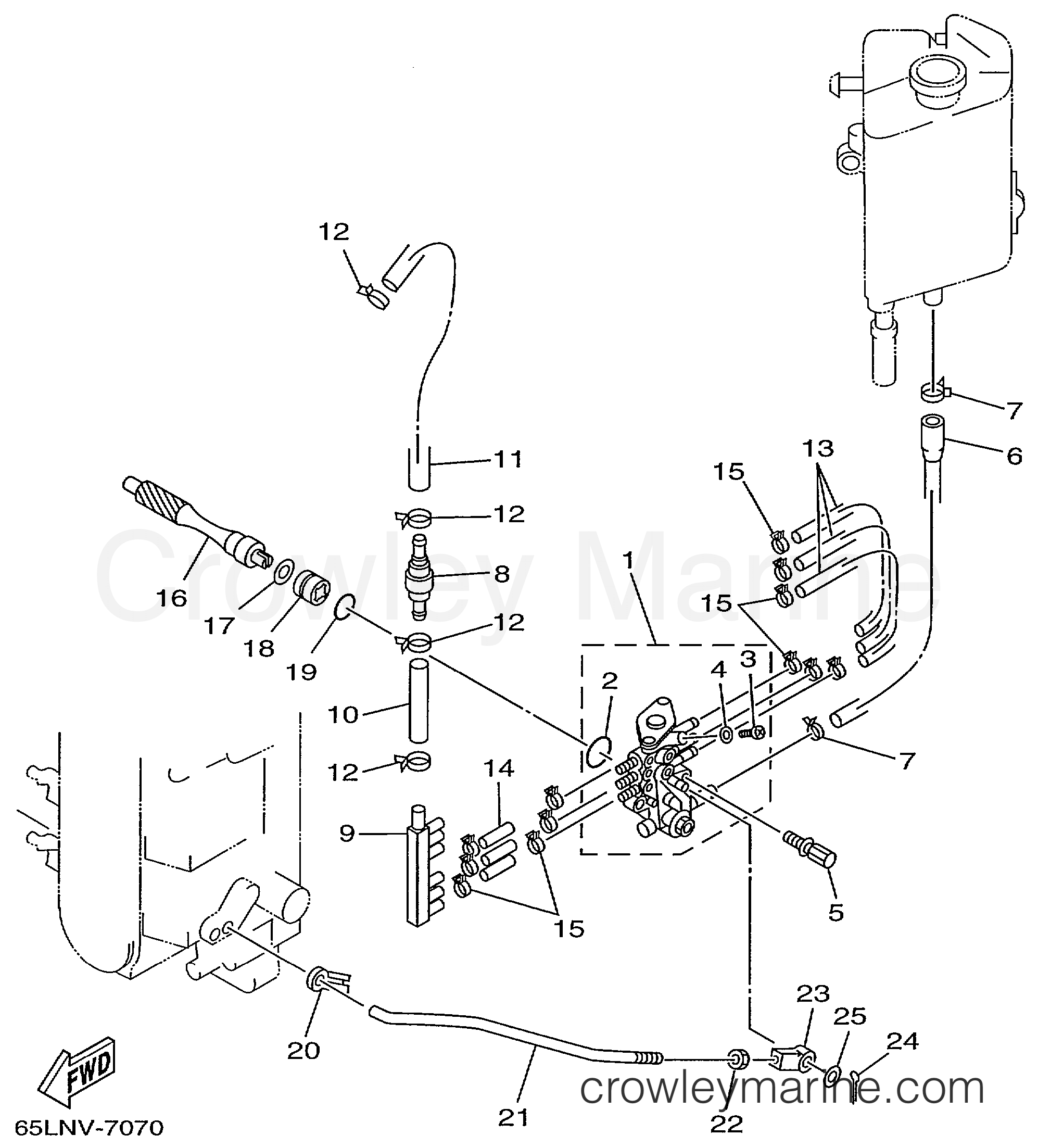 OIL PUMP 1999 Outboard 200hp V200TLRX Crowley Marine