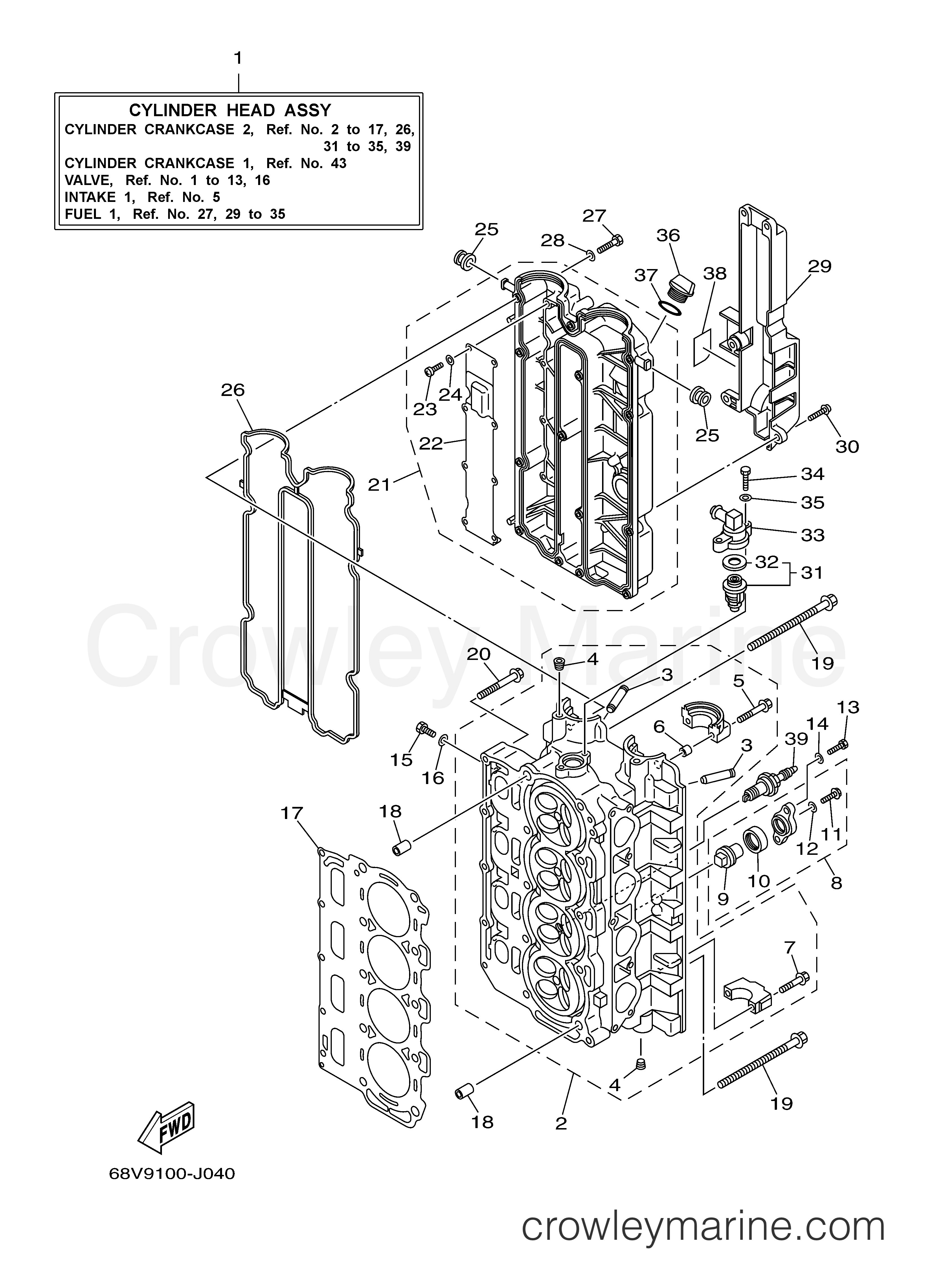 Yamaha Motors F115TLR - CYLINDER CRANKCASE 2