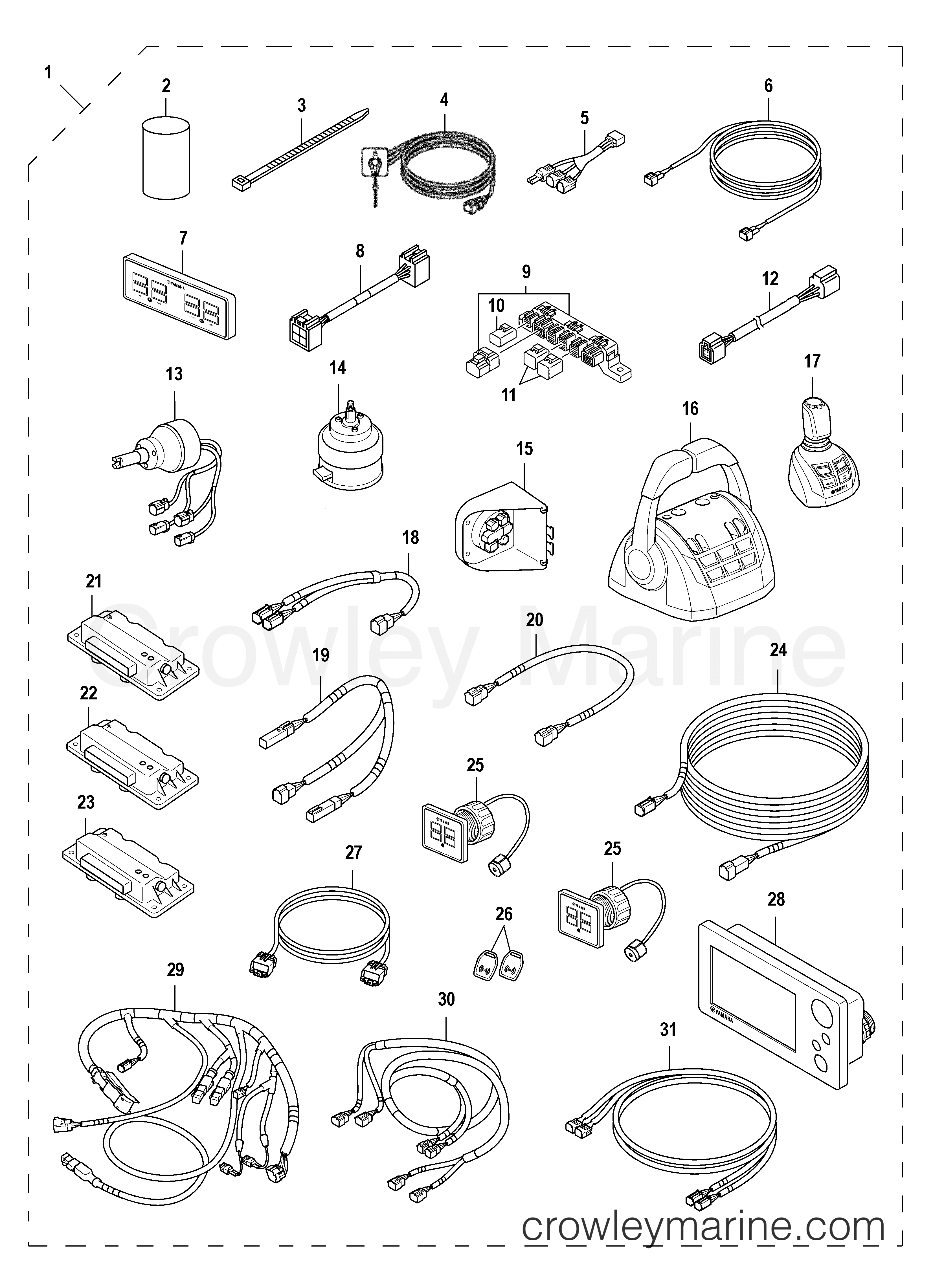 Yamaha Motors Helm Master 2013 - MAIN STATION KIT (TRIPLE)