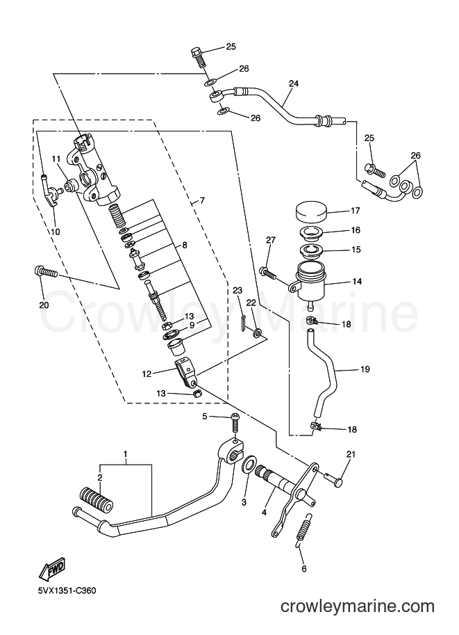 2004 Street Bike FZ6-S - FZ6-S (5VX3) [010] - REAR MASTER CYLINDER
