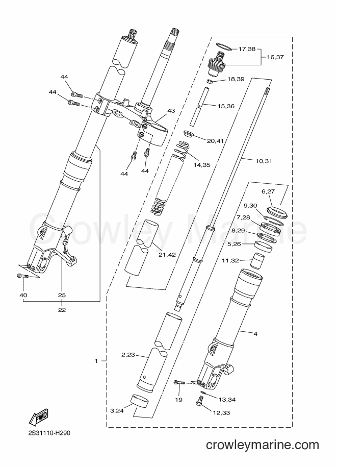 Yamaha Motors VMX17 (2S3A) [010] - FRONT FORK