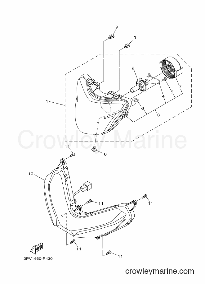 Yamaha Motors T150 (2PV3) [010] - HEADLIGHT