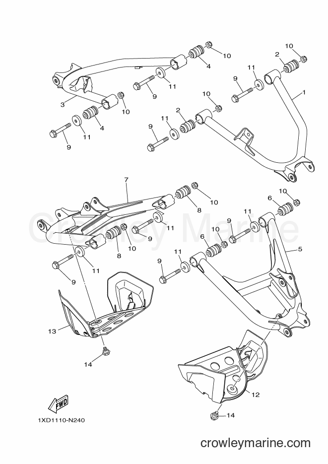 2014 ATV YXM700E - YXM700E (1XPD) [010] - REAR ARM