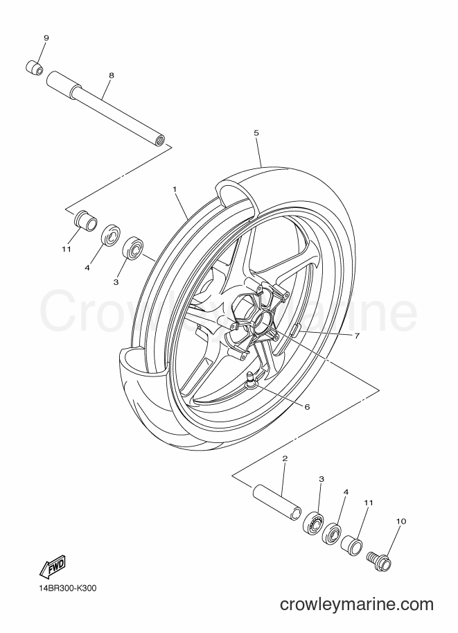 2014 Sport Bike YZF-R1 - YZF-R1 (2SG2) [010] - FRONT WHEEL