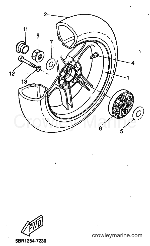 1999 Scooter YQ50 - YQ50 (5HE8) [010] - REAR WHEEL