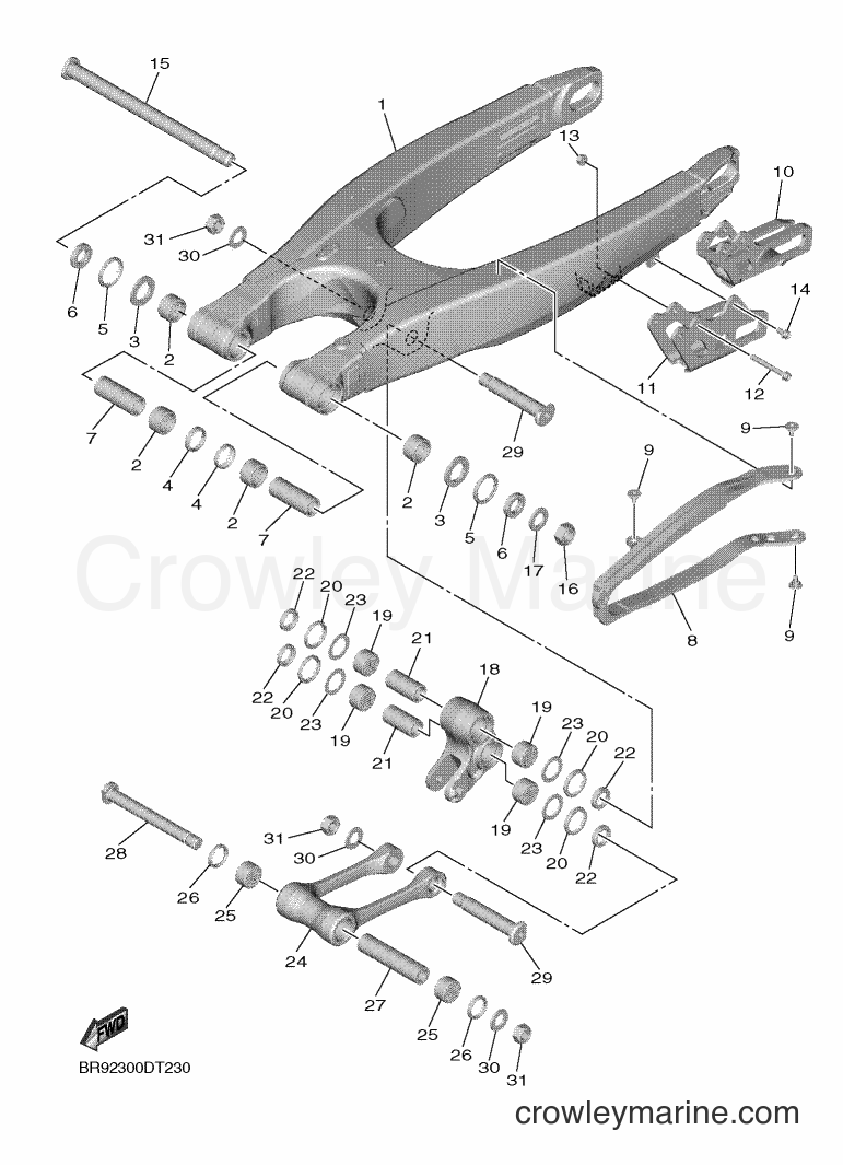 2019 Dirt Bike YZ450FX - YZ450FX (B3J4) [010] - REAR ARM