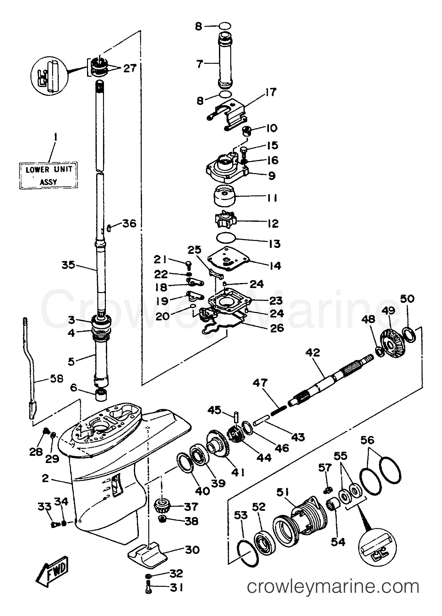 Yamaha Motors C30ELRS - LOWER CASING DRIVE 1