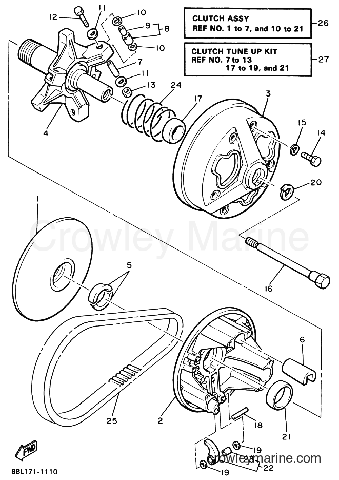 Yamaha Motors CS340 (85M3) [010] - PRIMARY SHEAVE