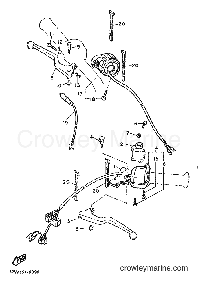 1989 Dirt Bike XT600 - XT600 (3PX1) [999] - HANDLE SWITCH & LEVER