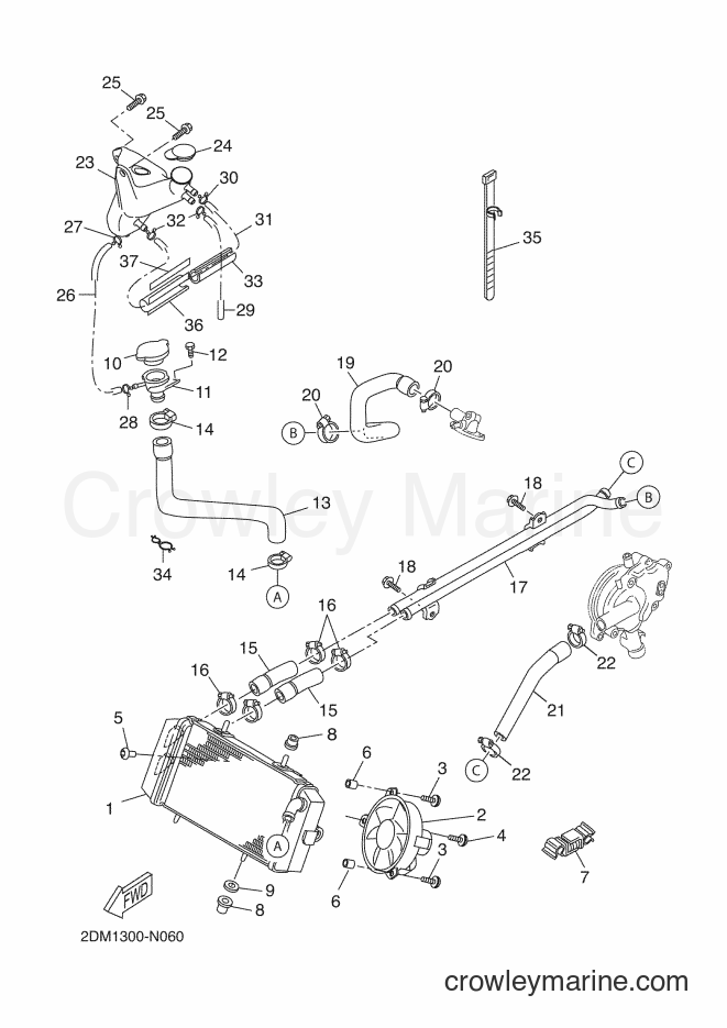 2015 Scooter YP125RA - YP125RA (2DM6) [050] - RADIATOR & HOSE