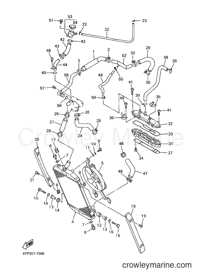 Yamaha Motors XVZ1300A (4YP1) [050] - RADIATOR & HOSE