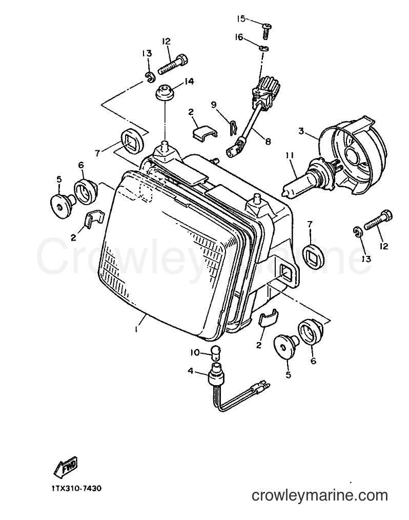 1987 Sport Bike FJ1200 - FJ1200 (1TX) [99A] - HEADLIGHT