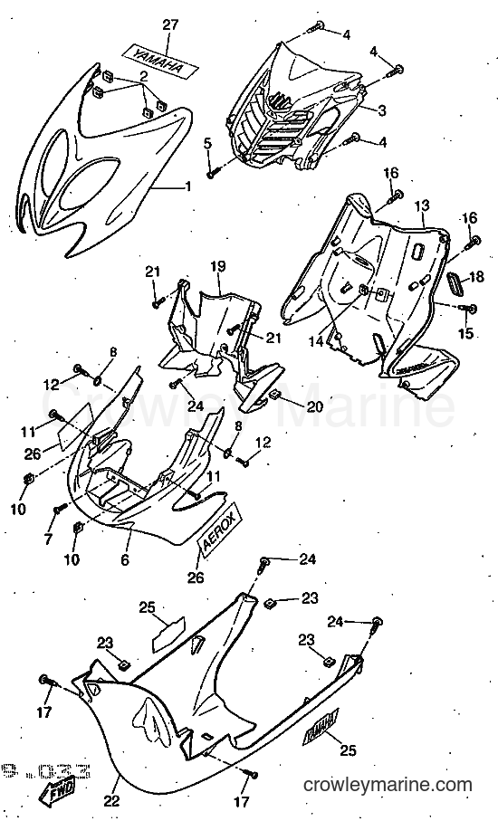 1997 Scooter YQ50 - YQ50 (5DR1) [999] - LEG SHIELD