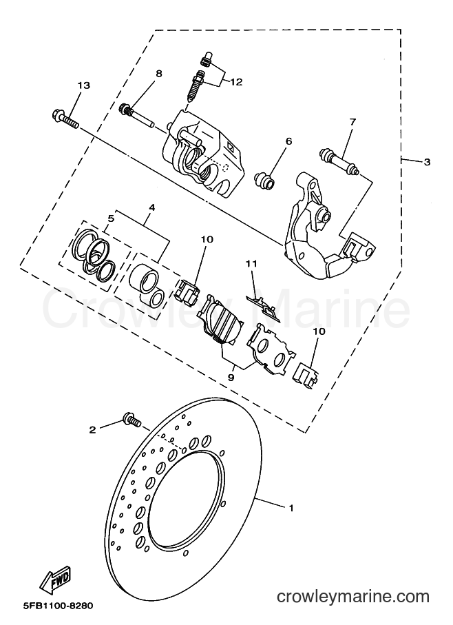 Yamaha Motors XVS650 (5EW1) [01A] - FRONT BRAKE CALIPER