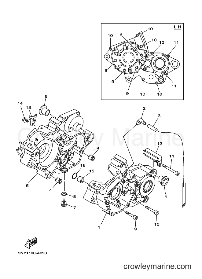 2003 Dirt Bike YZ125 - YZ125 (5UN2) [010] - CRANKCASE