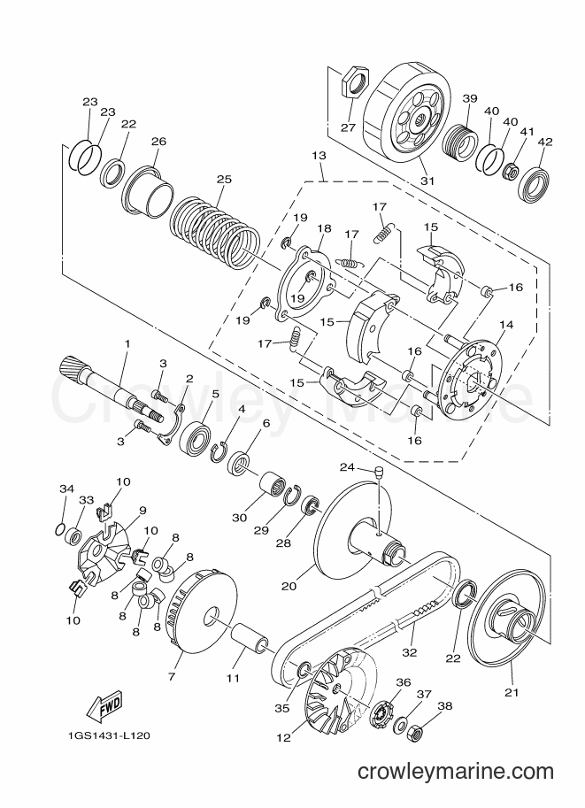 2013 Scooter AF115FX - AF115FX (1GS2) [010] - CLUTCH