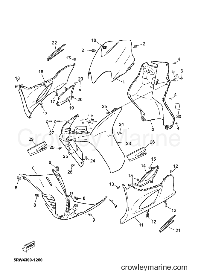 Yamaha Motors CS50Z (5RW4) [010] - LEG SHIELD
