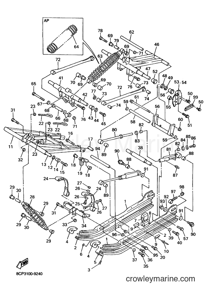 1999 Snowmobile VX700LT - VX700LT (8CP3) [020] - TRACK SUSPENSION 2