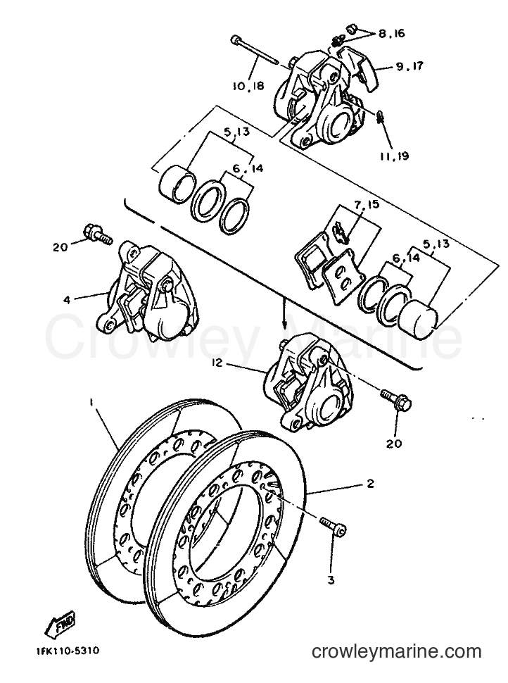 1993 Cruiser VMX12 - VMX12 (3JPB) [010] - FRONT & BRAKE CALIPER