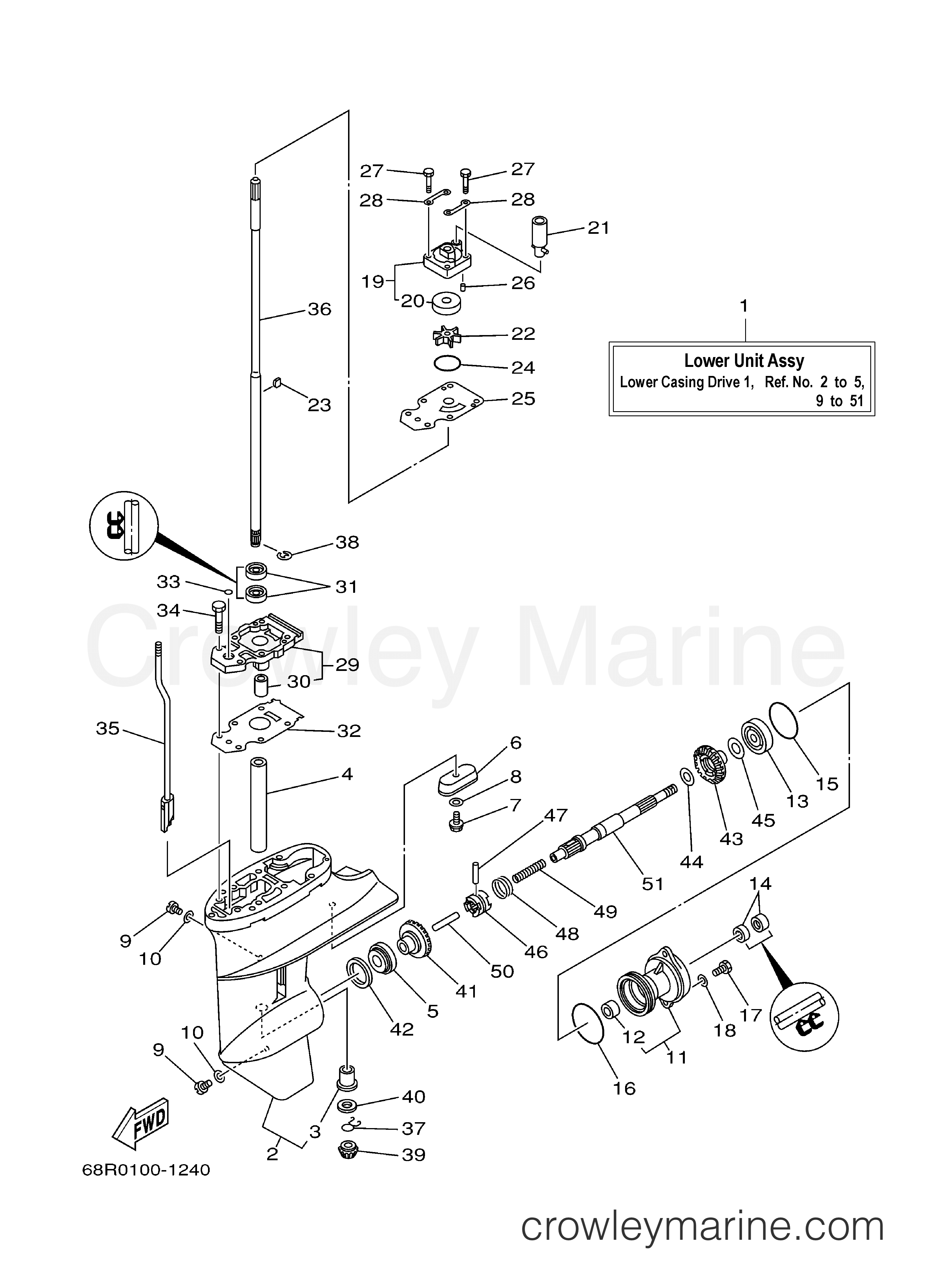 Yamaha Motors F6AMLH - LOWER CASING DRIVE 1