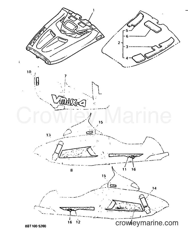 1995 Snowmobile VX800ST - VX800ST (8BT1) [020] - SHROUD & EMBLEM