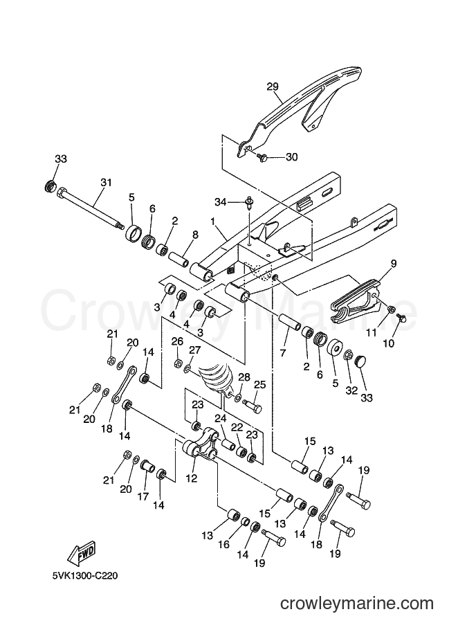 2004 Dirt Bike XT660R - XT660R (5VK1) [070] - REAR ARM