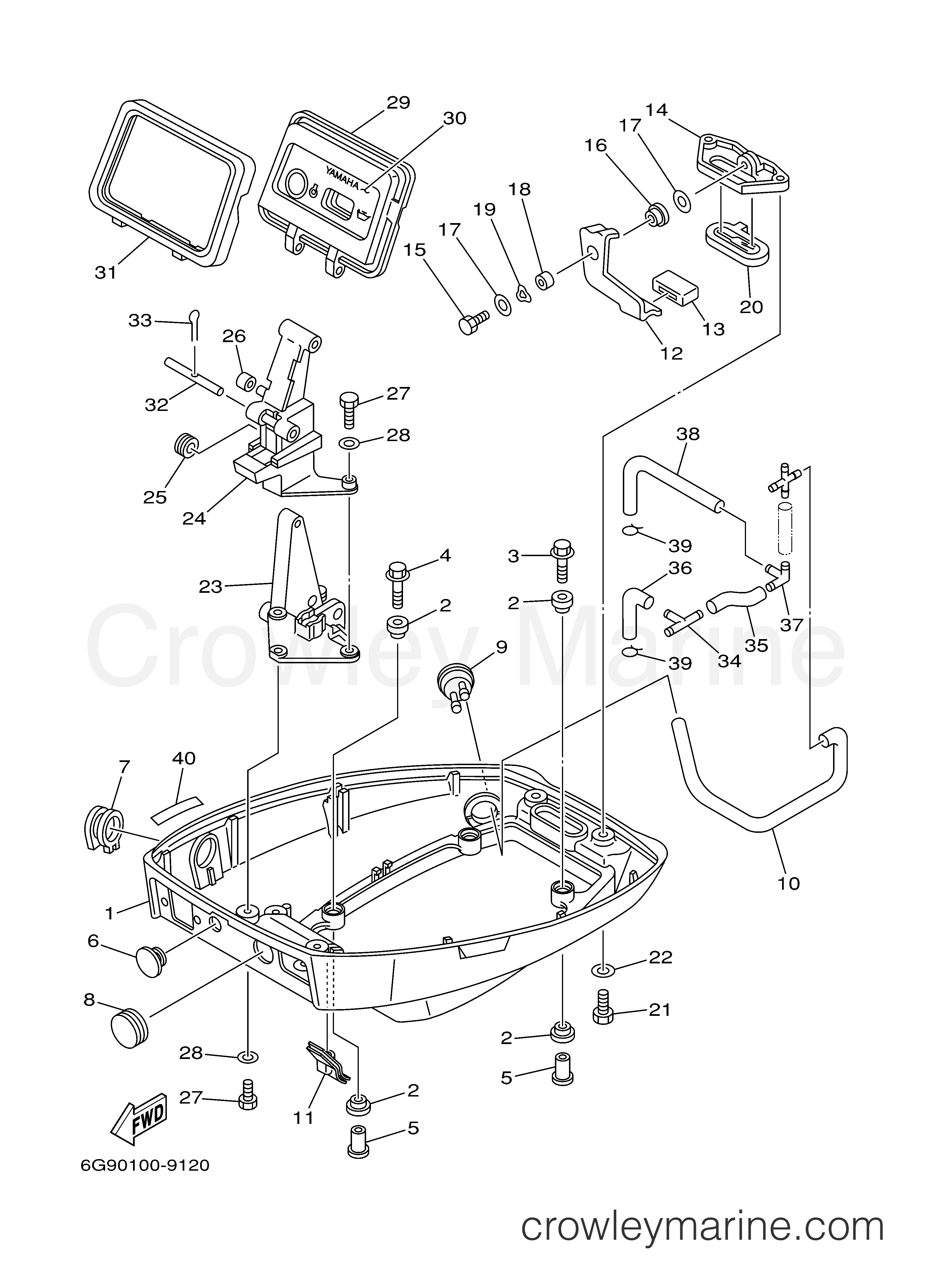 Yamaha Motors F9.9MSHW - BOTTOM COWLING