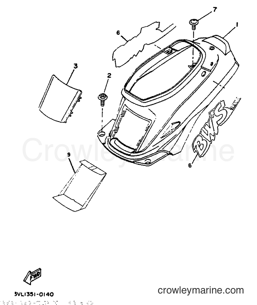 1992 Scooter CW50 - CW50 (4BX2) [999] - SIDE COVER