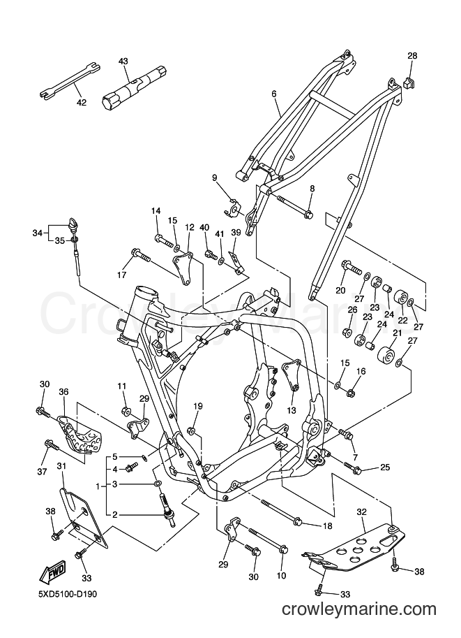 2005 Dirt Bike YZ450F - YZ450F (5XD8) [020] - FRAME