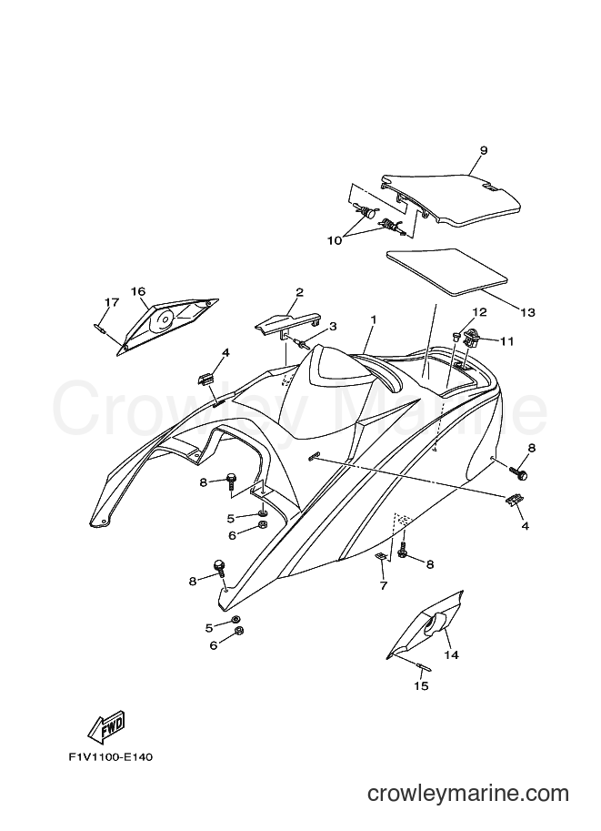Yamaha Motors VX700-E (F1V1) [010] - ENGINE HATCH 1