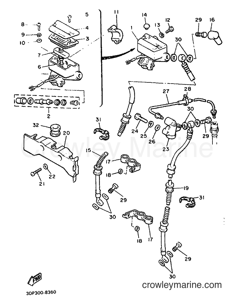 1988 Cruiser XVZ12TD - XVZ12TD (3DP1) [999] - FRONT MASTER CYLINDER