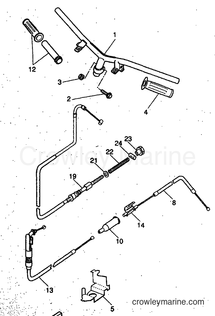 1999 Scooter YH50 - YH50 (5FV1) [020] - STEERING HANDLE & CABLE