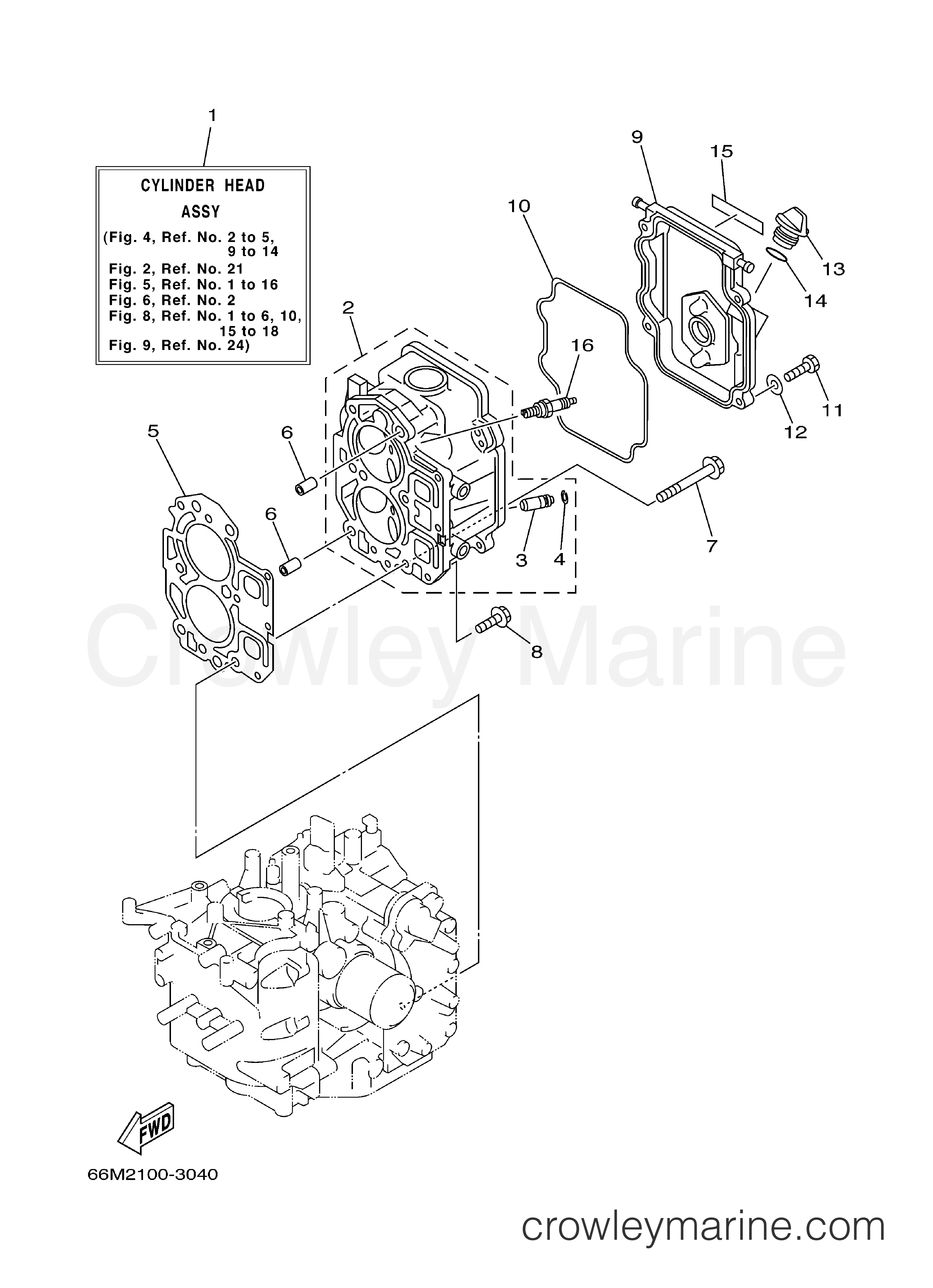 Yamaha Motors F15PLHB - CYLINDER CRANKCASE 2