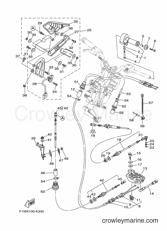 Yamaha Motors FX1800-K (F1WP) [010] - CONTROL CABLE
