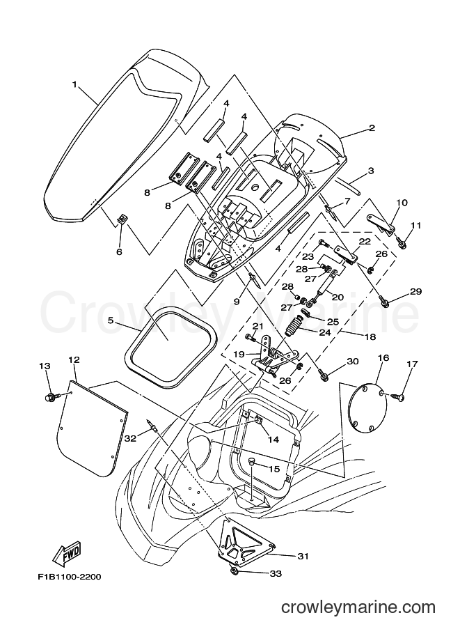 Yamaha Motors JF1000A (6B61) [01A] - ENGINE HATCH 2