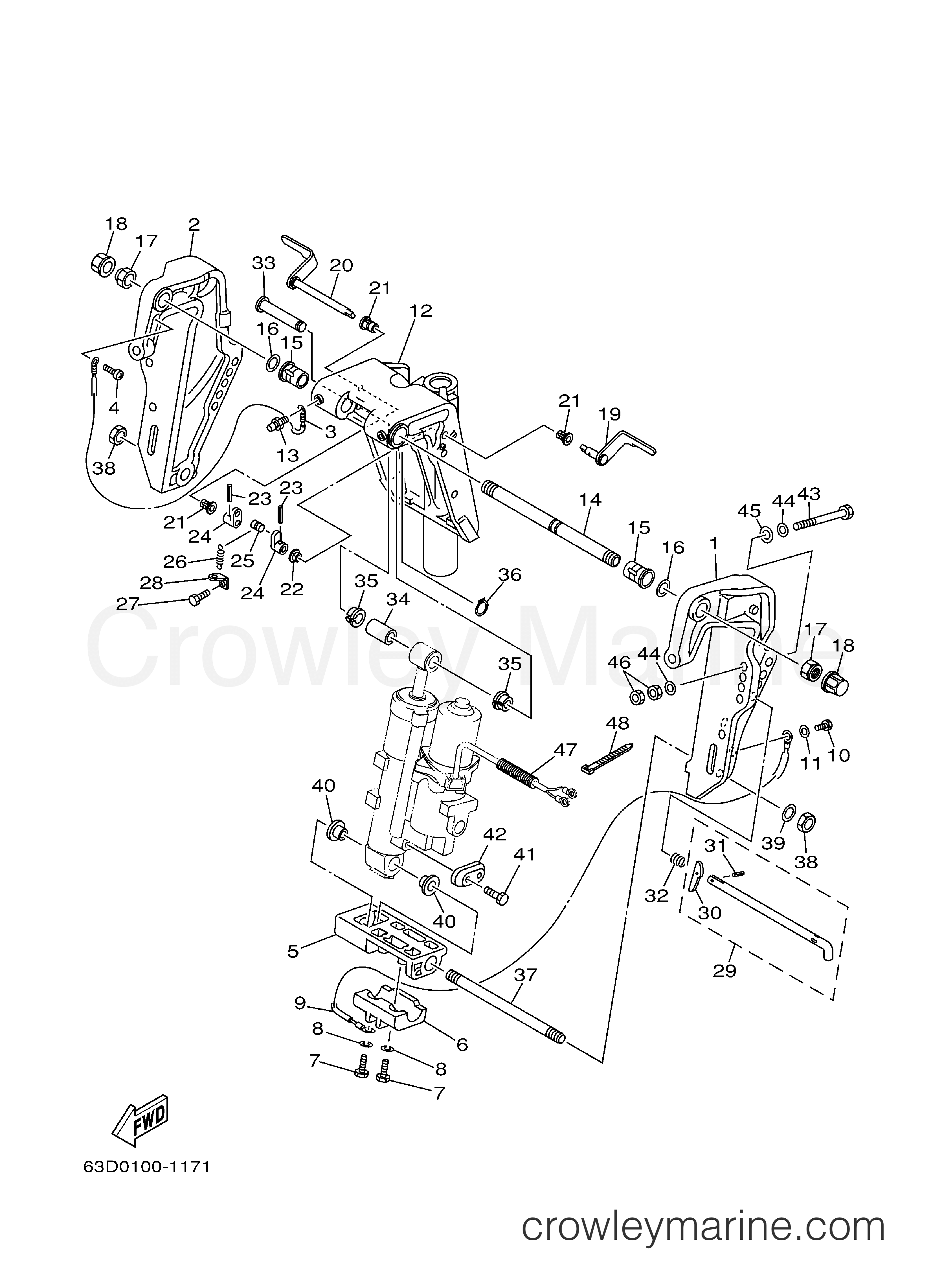 Yamaha Motors 50TLRD - BRACKET 1