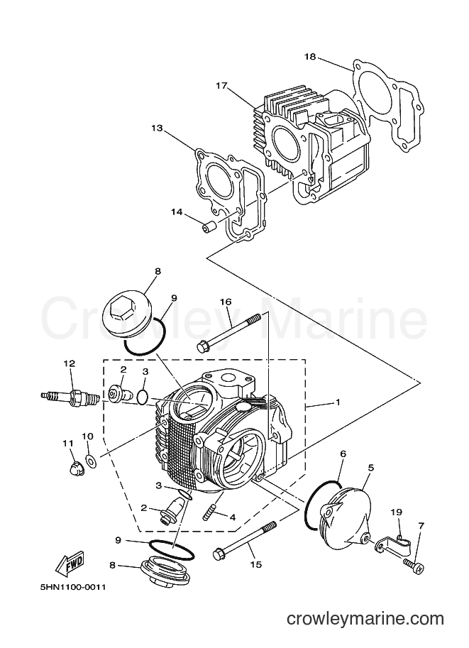 2004 Dirt Bike TT-R90E - TT-R90E (5HNM) [060] - CYLINDER HEAD