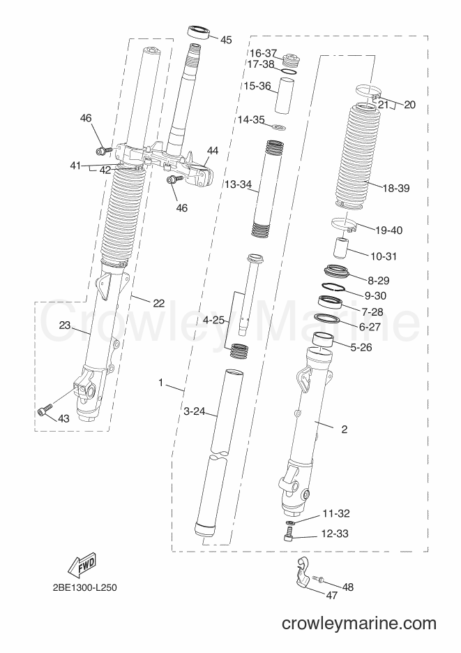 Yamaha Motors XT660ZA (2BE3) [030] - FRONT FORK