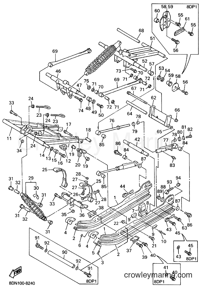 1998 Snowmobile SRX700S - SRX700S (8DW1) [020] - TRACK SUSPENSION 2