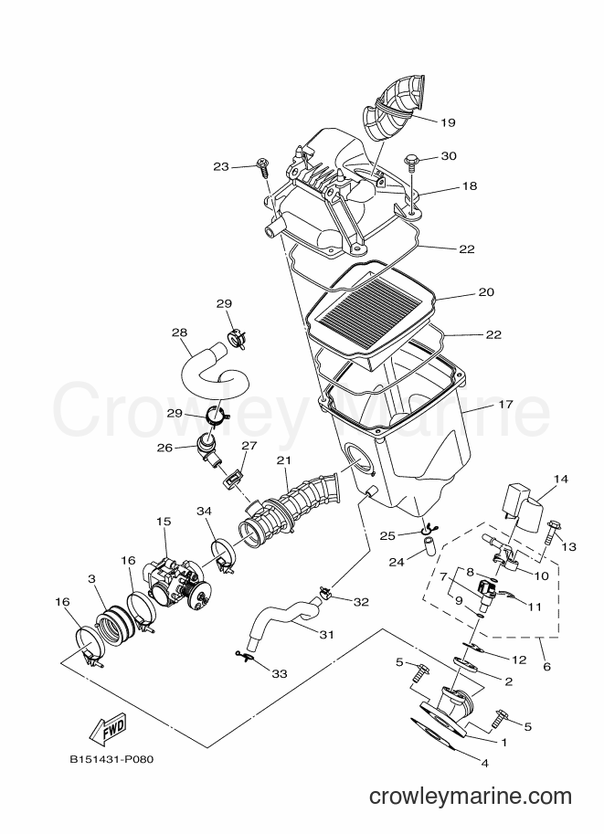 Yamaha Motors T150 (B153) [010] - INTAKE